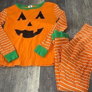 Kids Pumpkin Pajama Set - size 10 GUC Jack-o-lantern Halloween